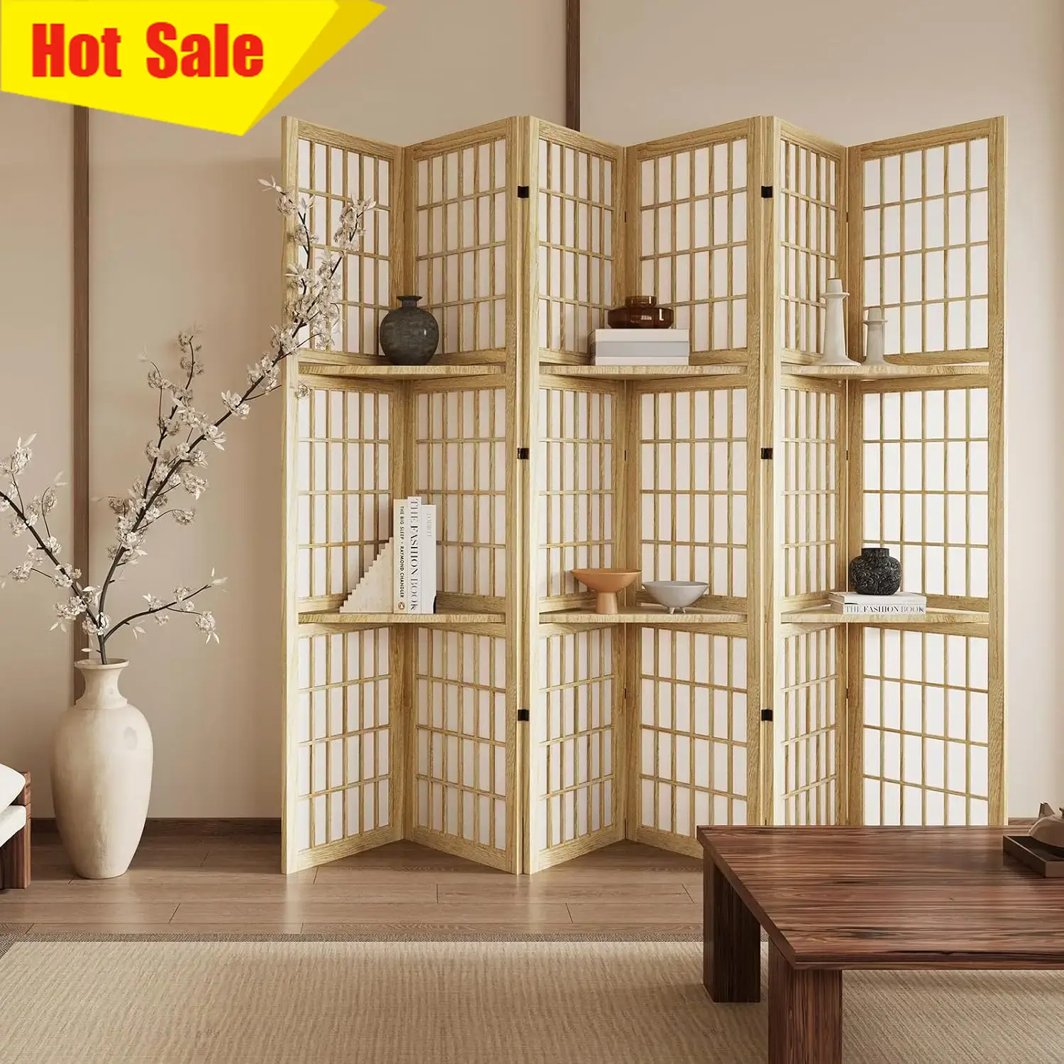 Shoji Screen Divider - Divisória de Ambiente Portátil Dobrável de